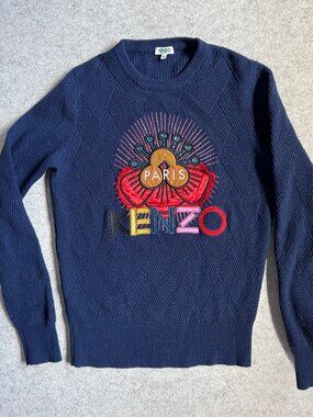 Kenzo Tanami Flower 100% Wool Sweater Women's Medium